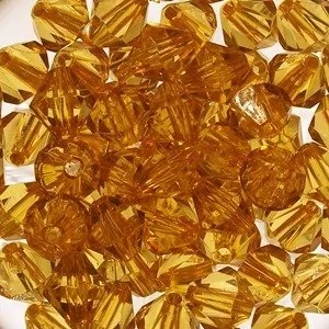Kryształki Plastik Diament Miodowe 6mm 100szt - Półfabrykaty do biżuterii - miniaturka - grafika 1