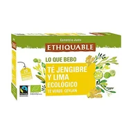 Herbata - Ethiquable Zielona herbata z imbirem i limonką bio 20 saszetek po 36 g - miniaturka - grafika 1