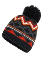 Czapki damskie - Kamik Czapka "Karo" w kolorze czarno-pomarańczowym - miniaturka - grafika 1