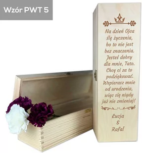 Skrzynka na wino Na Dzień Ojca Ślę Życzenia Prezent na Dzień Ojca - Gadżety dla niej i dla niego - miniaturka - grafika 1