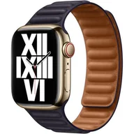 Akcesoria do smartwatchy - Apple Pasek z karbowanej skóry w kolorze atramentowym 41 mm M/L - miniaturka - grafika 1