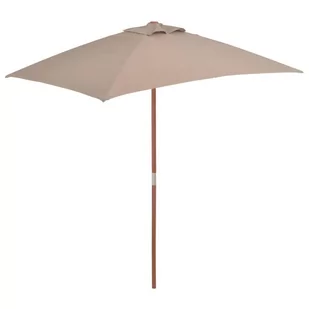 vidaXL Parasol ogrodowy na drewnianym słupku, 150 x 200 cm, taupe - Parasole ogrodowe - miniaturka - grafika 1