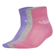 Skarpetki męskie - Skarpety za kostkę ADIDAS KIDS LIN ANK 5P JF8541 – Różowy - miniaturka - grafika 1