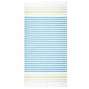 HOME ELEMENTS Ręcznik kąpielowy Fouta biały/zielony/niebieski, 90 x 170 cm - Ręczniki - miniaturka - grafika 1