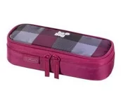 Artykuły biurowe - Piórnik kosmetyczka Cube Karo Burgund - miniaturka - grafika 1