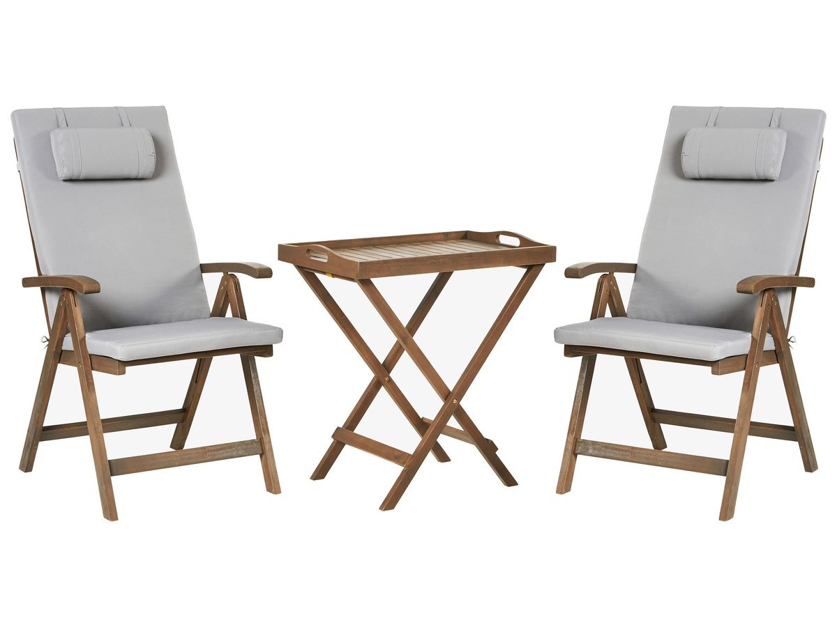 Zestaw mebli balkonowych AMANTEA PREMIUM Drewno akacjowe Jasnoszary