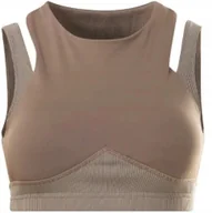 Biustonosze - REEBOK - STANIK SPORTOWY - SLAYERED BRA TOP HM5768 BRĄZOWY - miniaturka - grafika 1