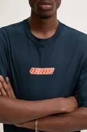 Koszulki męskie - Vans t-shirt bawełniany męski kolor granatowy z nadrukiem VN000HFZNVY1 - miniaturka - grafika 1