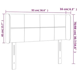 Lumarko Zagłówek do łóżka z LED, ciemnobrązowy, 93x16x78/88 cm, tkanina - Inne meble do sypialni - miniaturka - grafika 7