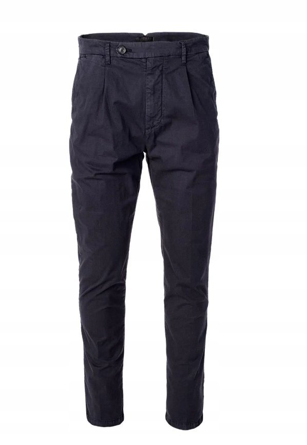 GUESS GRANATOWE SPODNIE CHINOS Z MANKIETEM I Z PASKIEM 36/32 1GŁA