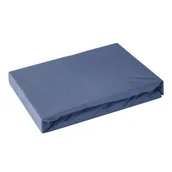 Prześcieradła - Prześcieradło satyna bawełniana DINA, EUROFIRANY, granatowe, 220x210 cm - miniaturka - grafika 1