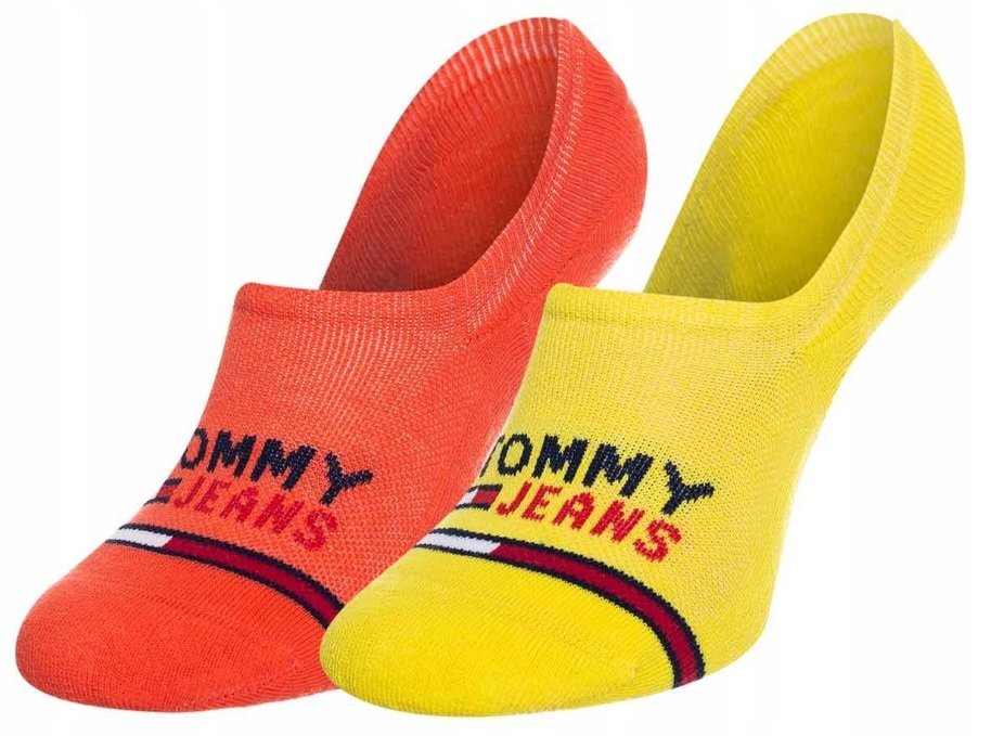 Tommy Jeans Skarpety 43-46 Stopki Skarpetki Żółta Pomarańczowa
