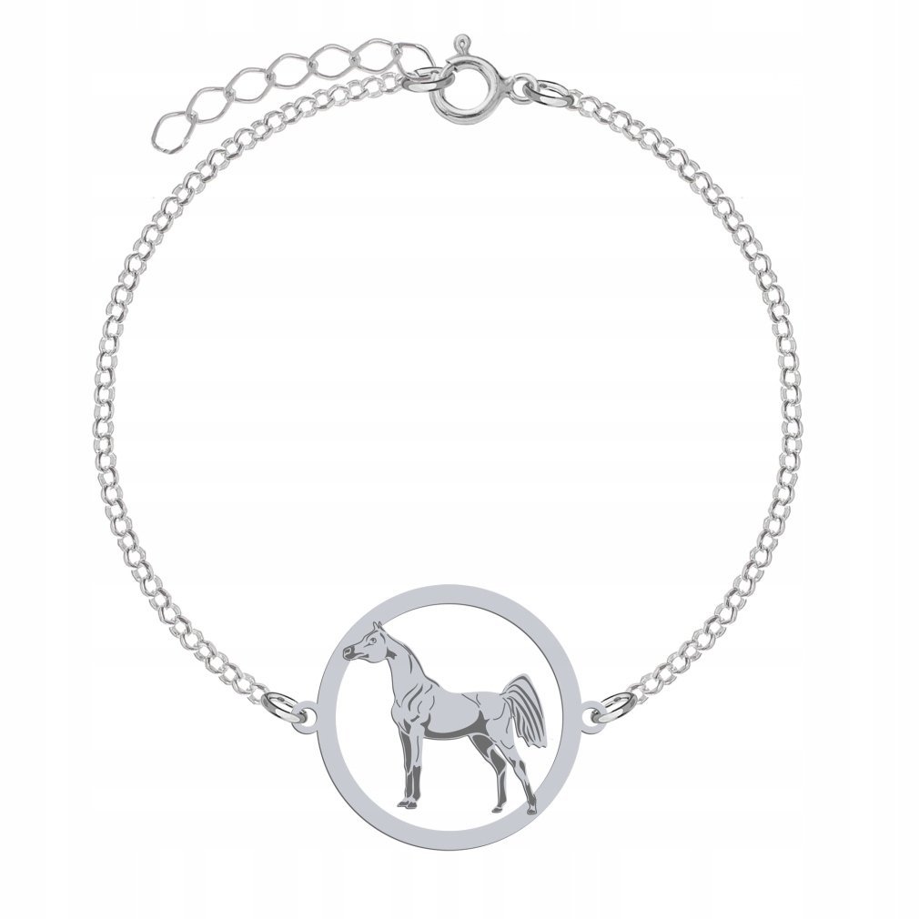Bransoletka Srebrna Koń Arabski 925 Łańcuszek Biżuteria Prezent GRAWER