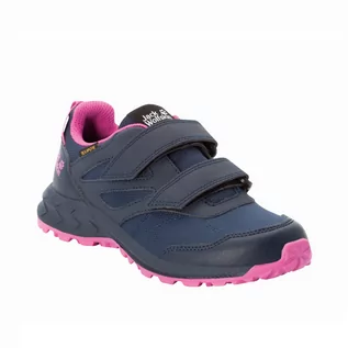 Buty dla dziewczynek - Buty dziecięce Jack Wolfskin WOODLAND TEXAPORE LOW VC K blue / pink - 30 - grafika 1