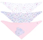 Śliniaki i fartuszki - 3x Morelowo-biały śliniak z misiem - miniaturka - grafika 1