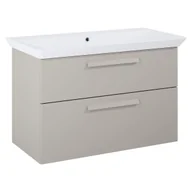 Szafki łazienkowe - Szafka pod umywalkę wisząca Ness 91.6x46x59 cm beżowa Sensea - miniaturka - grafika 1