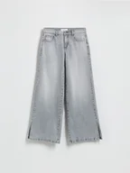 Spodnie damskie - Reserved - Jeansy straight z rozcięciami - jasnoszary - miniaturka - grafika 1