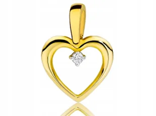 Złota zawieszka 585 kontur serca z cyrkonią wiosiorek na prezent elegancki - Wisiorki Złota zawieszka 585 kontur serca z cyrkonią wiosiorek na prezent elegancki - Wisiorki - miniaturka - grafika 1