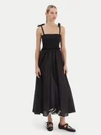 Sukienki - KARL LAGERFELD Sukienka letnia A2W46009 Czarny Regular Fit - miniaturka - grafika 1