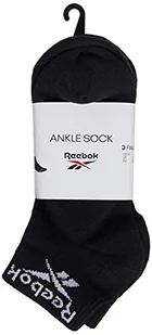 Reebok Skarpety unisex Cl Fo Ankle Sock 3p czarny czarny M - Skarpetki damskie - miniaturka - grafika 1