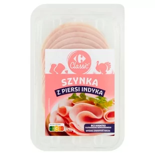 Carrefour Classic Szynka z piersi indyka 120 g - Kiełbasa i wędliny - miniaturka - grafika 1