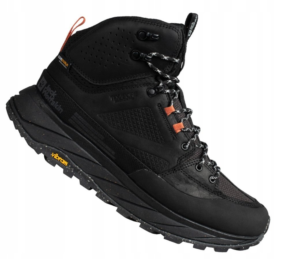 JACK WOLFSKIN BUTY TREKKINGOWE MĘSKIE CZARNE WIĄZANE ZE SKÓRĄ 40 24BA