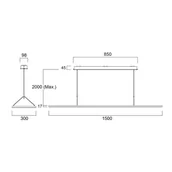 Lampy sufitowe - Sylvania Lampa wisząca LED Areum, 150 x 30 cm, 840, DALI możliwość ściemniania, biały / opal, biuro, metal - miniaturka - grafika 1
