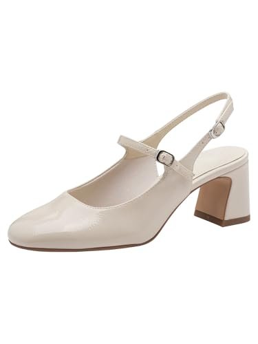 Tamaris Damskie czółenka Sling 1-29601-46, Ivory Patent, 41 EU