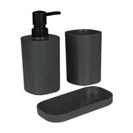 Akcesoria łazienkowe - Zestaw łazienkowy MITO 3 elementowy szary - miniaturka - grafika 1