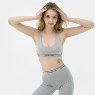Biustonosz treningowy CALVIN KLEIN WOMEN 00GWS3K122 - szary - Calvin Klein - Bielizna sportowa damska - miniaturka - grafika 1