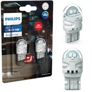 Żarówki Philips LED Ultinion Pro3100 W21/5W RED RU31 2szt - Żarówki samochodowe - miniaturka - grafika 1