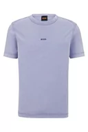Koszulki męskie - BOSS Męski T-shirt Tokks z bawełnianego dżerseju z nadrukiem logo, bez S, Light/Pastel Purple538, S - miniaturka - grafika 1