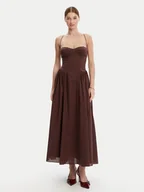 Sukienki - BARDOT Sukienka wieczorowa 59786DB Brązowy Regular Fit - miniaturka - grafika 1
