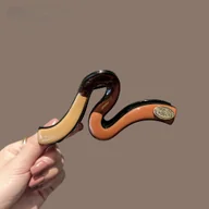 Ozdoby do włosów - TEMU Stylowa, dwukolorowa spinka do włosów typu "" zaprojektowana dla grubych włosów - karmelowo-brązowa klamra zapewniająca pewny chwyt, idealna dla - miniaturka - grafika 1