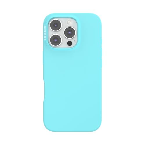 PopSockets Etui na iPhone'a 16 Pro kompatybilne z MagSafe, etui na telefon iPhone 16 Pro, kompatybilne z bezprzewodowym ładowaniem, tylko etui - motyl groszek niebieski
