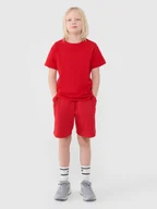 Spodnie i spodenki dla chłopców - 4F Spodenki dresowe chłopięce - czerwone 122 (6-7 lat) - miniaturka - grafika 1