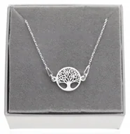 Naszyjniki - Naszyjnik srebrny drzewko szczęścia na szczęście srebro 925 - miniaturka - grafika 1