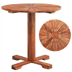 vidaXL Okrągły stolik na jednej nodze, lite drewno akacjowe, 70x70 cm - Stoły ogrodowe - miniaturka - grafika 1