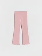 Spodnie i spodenki dla dziewczynek - Reserved - Bawełniane spodnie flare - brudny róż - miniaturka - grafika 1