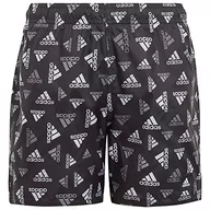 Stroje kąpielowe - adidas, Logo Print Clx, kostium kąpielowy, czarno-biały, 910A, dla dzieci - miniaturka - grafika 1