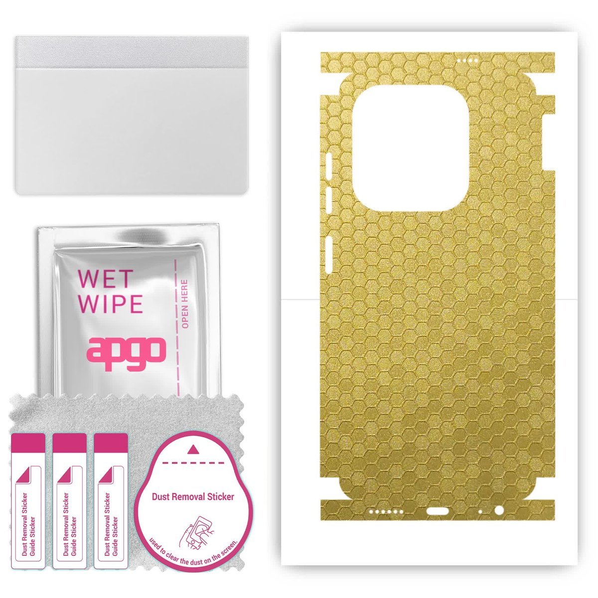 Folia naklejka skórka strukturalna na TYŁ+BOKI do Tecno Spark 20C - Plaster Miodu Złoty - apgo SKINS