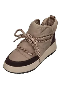 Fitflop Damskie buty F-Mode W/Odporne BIOFLEECE MESH Płaskie botki Botki, Szarobrązowe, 40 UK, brązowy (taupe), 42 EU - Botki damskie - miniaturka - grafika 1