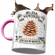 Kubki - Kubek Różowy Dla Mileny Przyjaciółki Na Prezent z Nadrukiem ze Zdjęciem + Opakowanie na prezent (wzór 04) - miniaturka - grafika 1