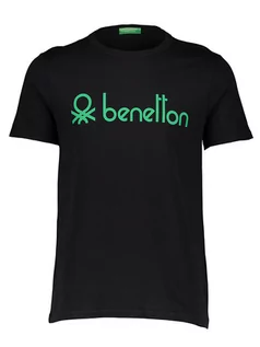 Koszulki męskie - Benetton Koszulka w kolorze czarnym - grafika 1