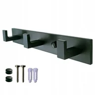 Wieszaki łazienkowe - Wieszak Ścienny Czarny Loft 3 Haczyki - miniaturka - grafika 1