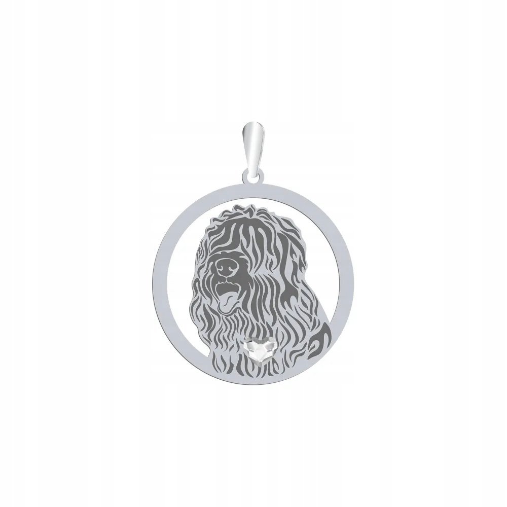 Zawieszka Srebrna z Czarny Terier Rosyjski 925 Biżuteria GRAWER GRATIS