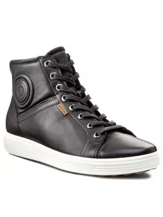 ECCO Sneakersy Soft 7 Ladies 43002301001 Czarny - Sneakersy damskie - miniaturka - grafika 1