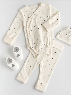 Reserved - Bawełniany komplet - złamana biel - Komplety dla niemowląt - miniaturka - grafika 1