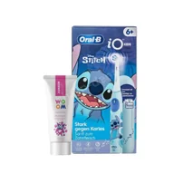 Szczoteczki do zębów dla dzieci - Zestaw ORAL-B iO Series Kids 6+ Stitch Szczoteczka dla dzieci z etui i pasta WOOM Junior Bubble Gum - miniaturka - grafika 1