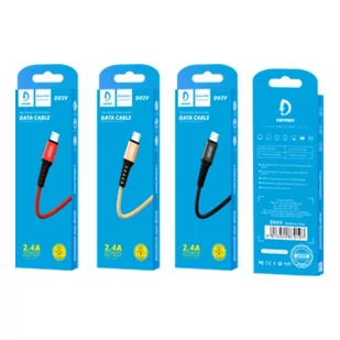 Techonic Kabel przewód micro USB do ładowania DENMEN 1m (czarny) Micro USB 1m BLACK - Kable USB - miniaturka - grafika 1